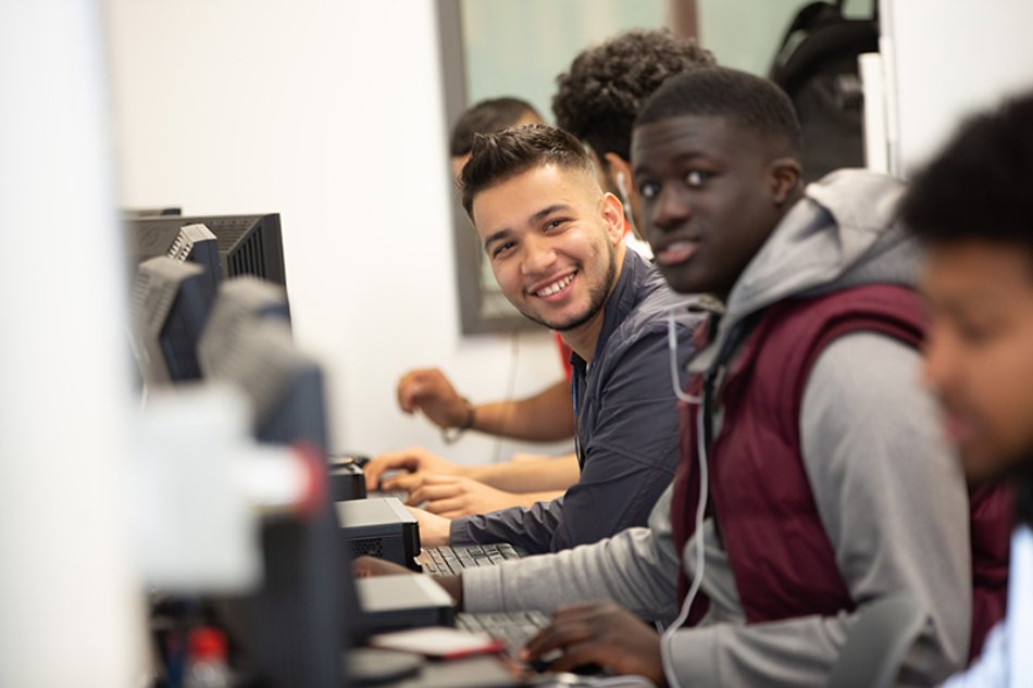 Students in a computer lab