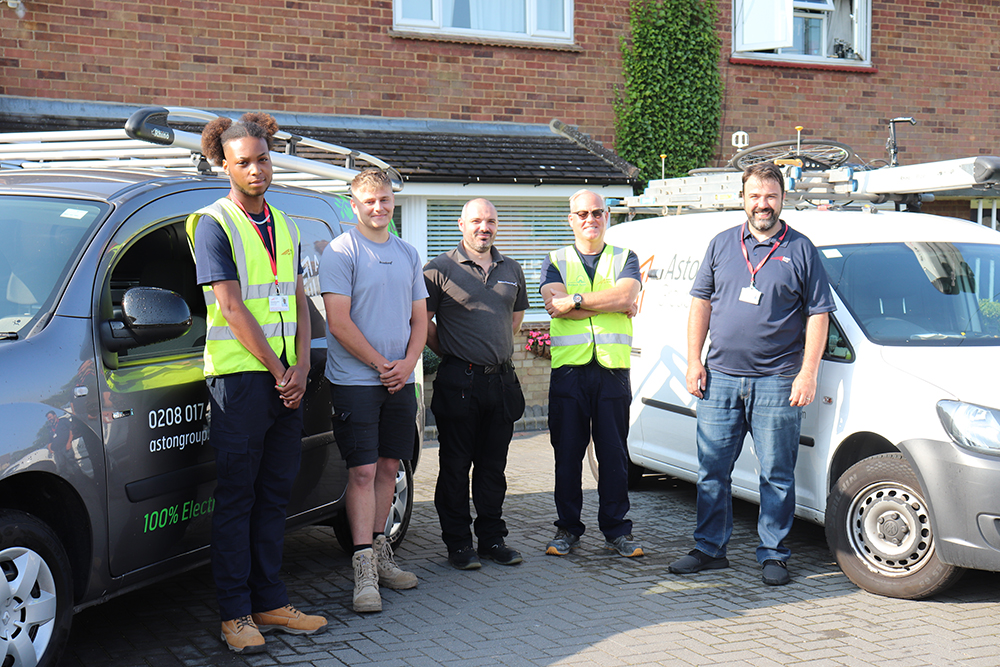 Aston Group and Waltham Forest College installation team Aston Group and Waltham Forest College installation team