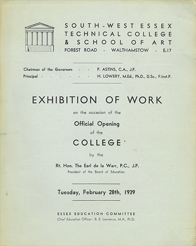 Official opening exhibition of work flyer